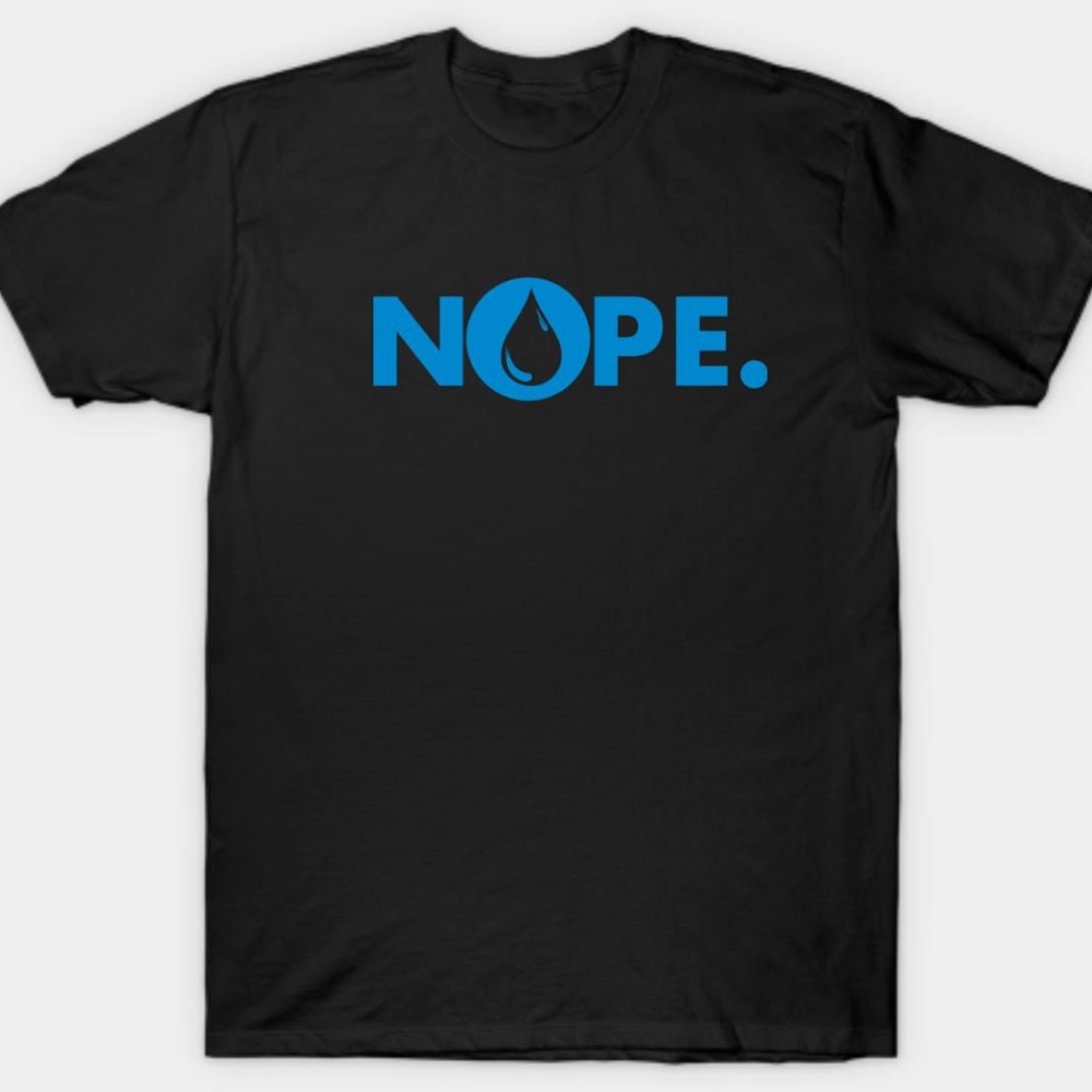 Black Short Sleeve Tee with Bold 'NOPE' Design